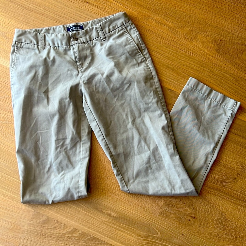Lands End girls cotton blend chino pants